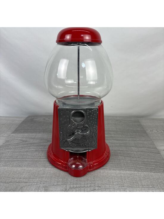 Other - Vintage Red Carousel 1985 Gumball Candy Machine Metal Bank Glass Globe - 10.8"